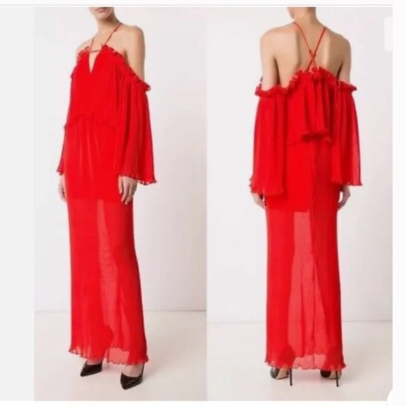 Alice McCall red liberty dress off the shoulder size 2 - Picture 1 of 5